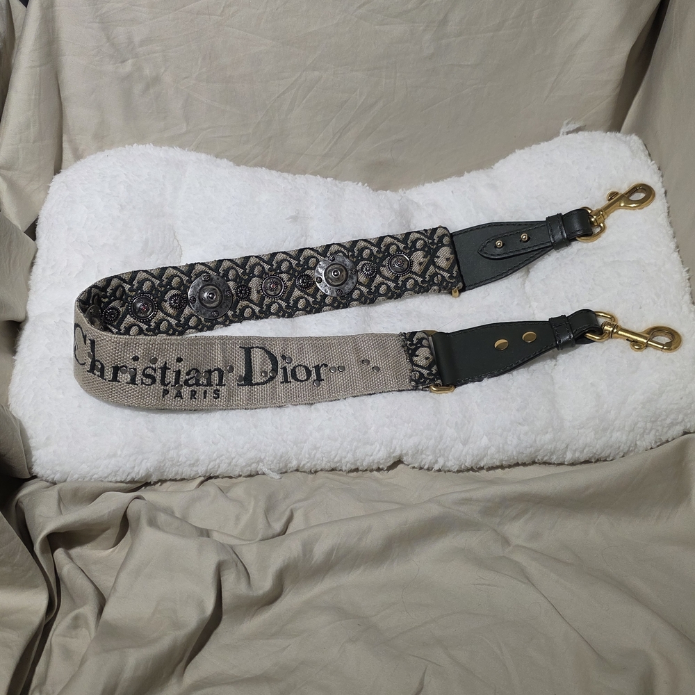 Dior Green Oblique Studded Shoulder Strap